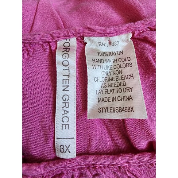 Forgotten Grace Embroidered Peasant Blouse Size 3X Rayon Soft Boho - Picture 7 of 7